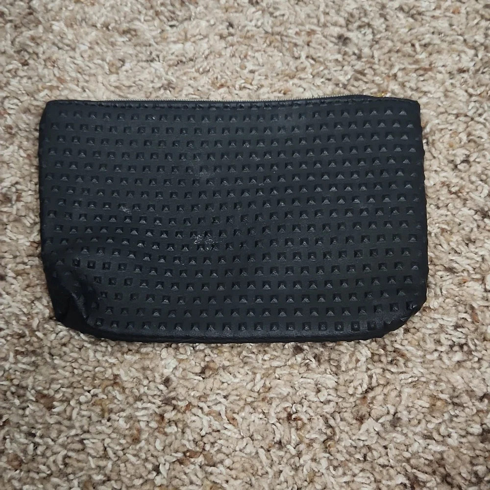 Ipsy Black Textured Makeup Bag